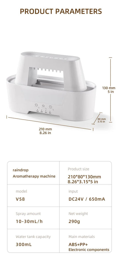 Black 300ml Ultrasonic Aroma Diffuser with Cracked Light Design