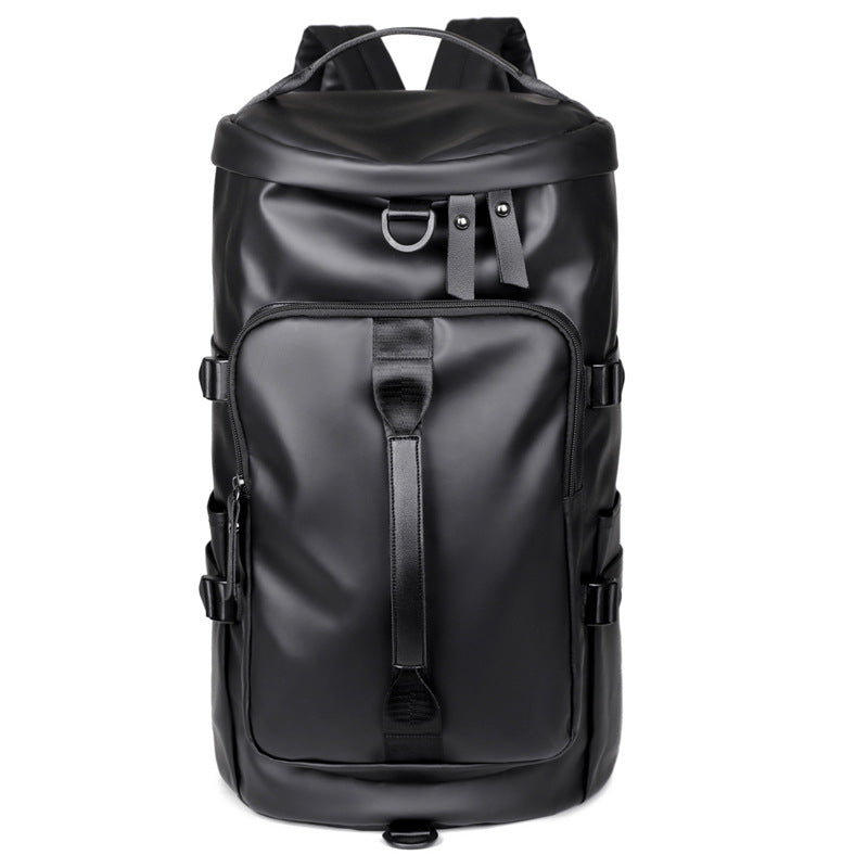 Black Large Capacity Men's Travel Backpack with Shoe Compartment
