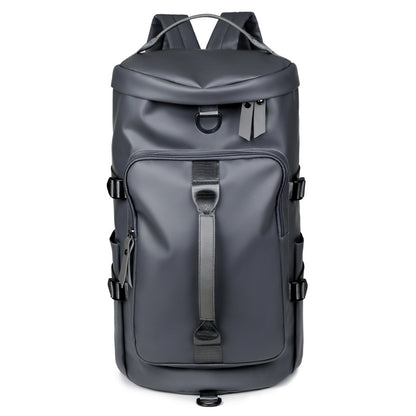 Grey Large Capacity Men's Travel Backpack with Shoe Compartment