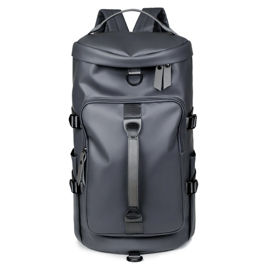 Grey Large Capacity Men's Travel Backpack with Shoe Compartment