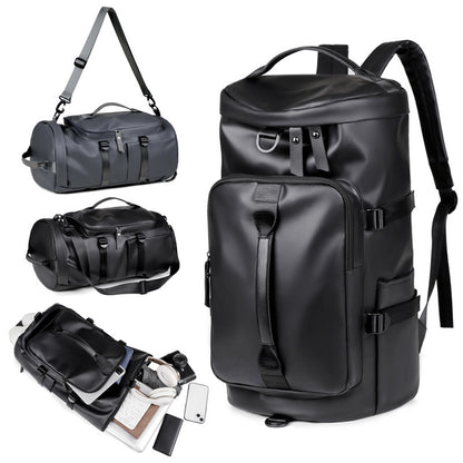 Grey Large Capacity Men's Travel Backpack with Shoe Compartment