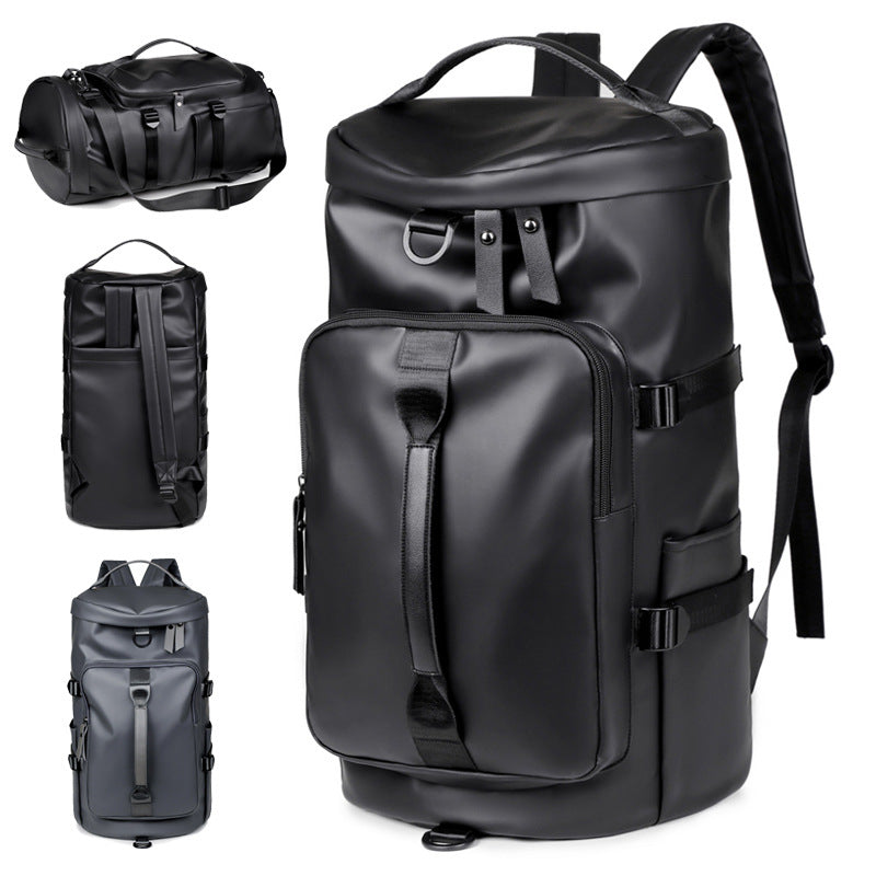 Grey Large Capacity Men's Travel Backpack with Shoe Compartment