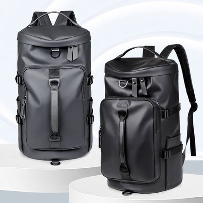 Grey Large Capacity Men's Travel Backpack with Shoe Compartment