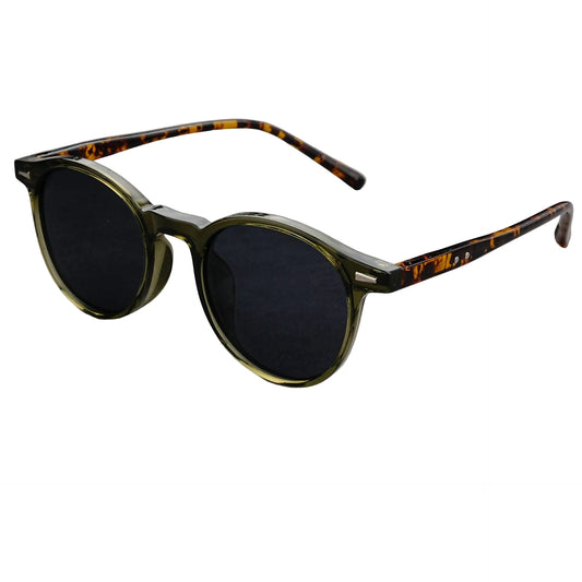 Green Frame With Gray Flakes 2 Pairs Round Frame Polarized Sunglasses - UV Protection