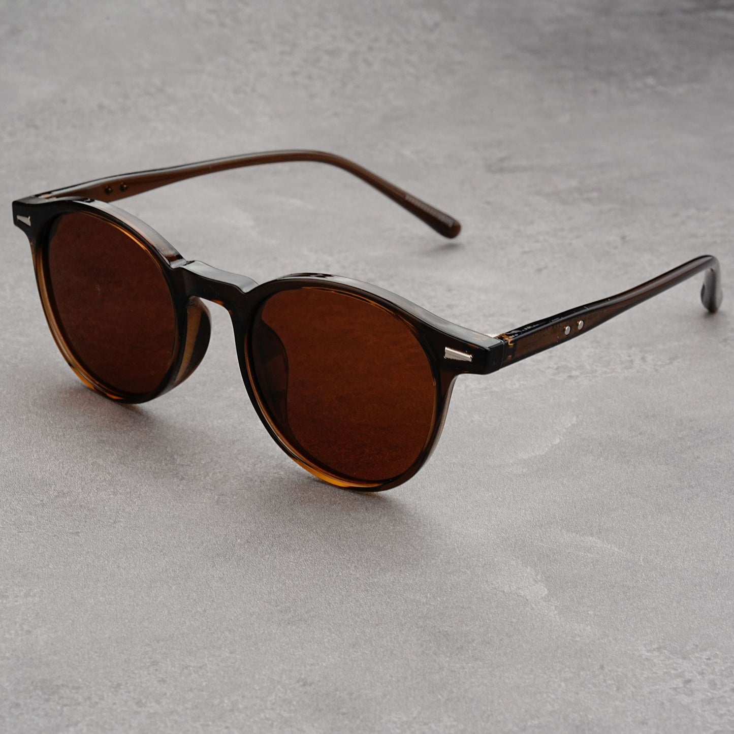 Tea Frame 2 Pairs Round Frame Polarized Sunglasses - UV Protection