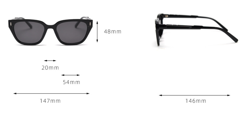 Bright Black Whole Tea Retro Small Frame Sunglasses - Black - UV Protection