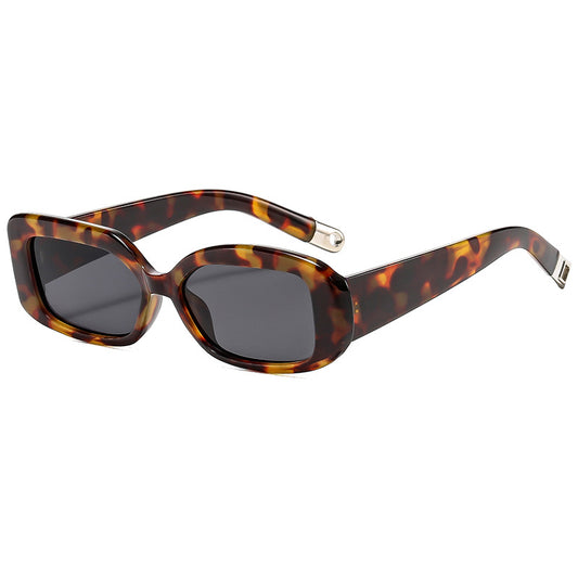Gray piece with colored frame 2-pcs Retro Rectangular Sunglasses for Women & Men