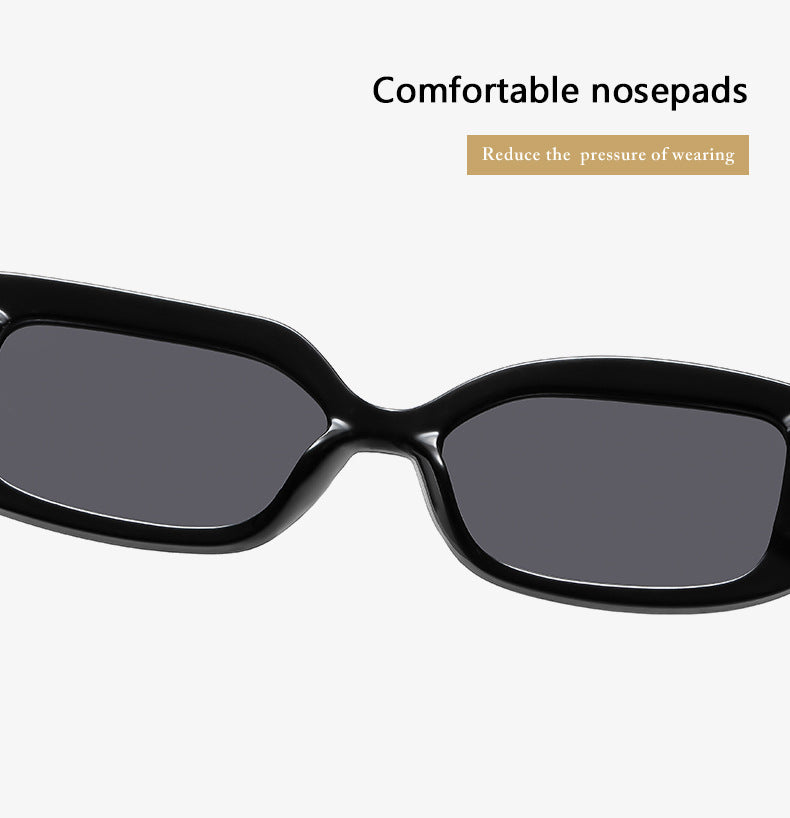 Gray piece with colored frame 2-pcs Retro Rectangular Sunglasses for Women & Men