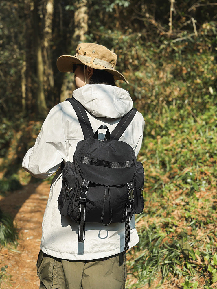 Black Lightweight Nylon Backpack