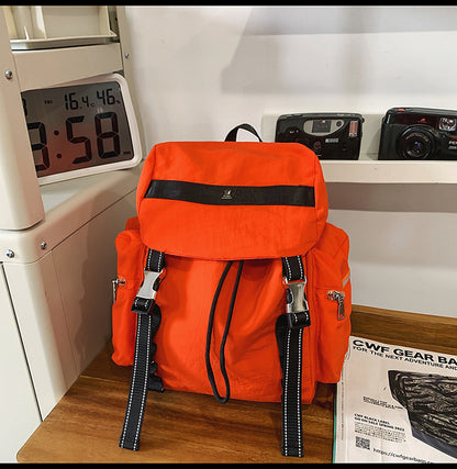 Orange Lightweight Nylon Backpack