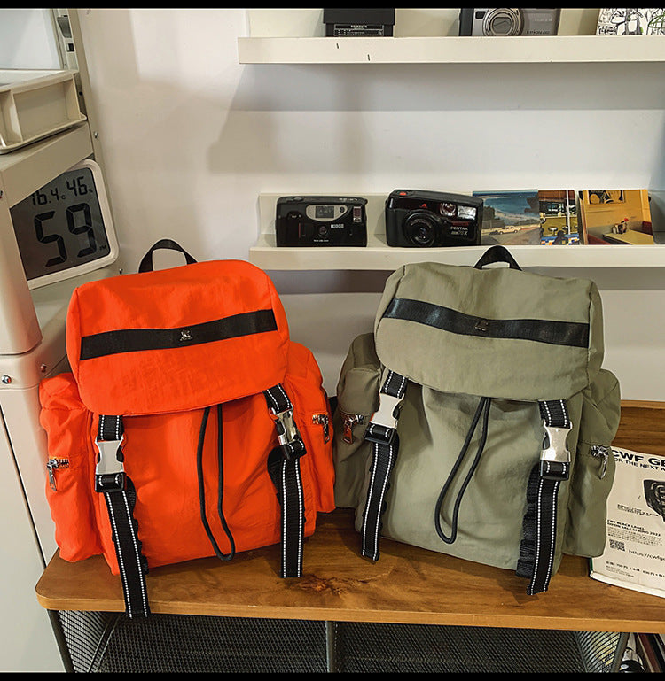 Orange Lightweight Nylon Backpack