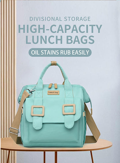 Purple Multifunctional Insulated Lunch Bag for Women - Waterproof, Lightweight, and Stylish for Picnics and Outings