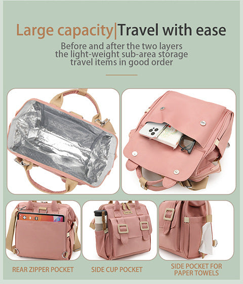 Purple Multifunctional Insulated Lunch Bag for Women - Waterproof, Lightweight, and Stylish for Picnics and Outings