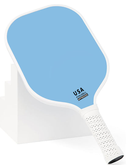 Light Green Fiberglass Pickleball Paddle - Lightweight 215g with Anti-Slip TPU Grip for Outdoor Sports