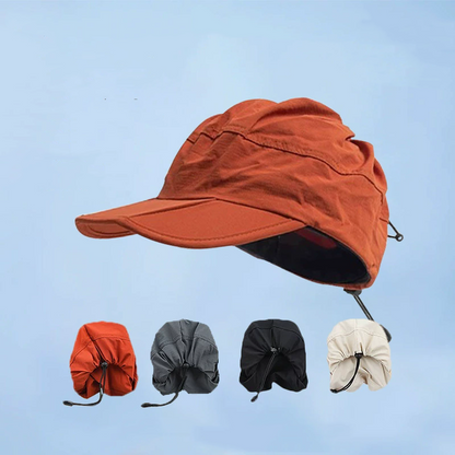 Black Foldable Quick-Dry Summer Sports Visor Hat
