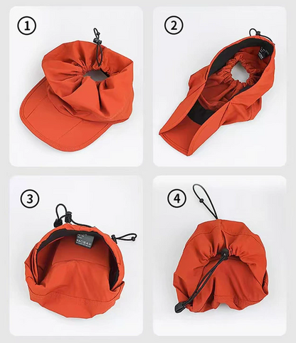 Beige Foldable Quick-Dry Summer Sports Visor Hat