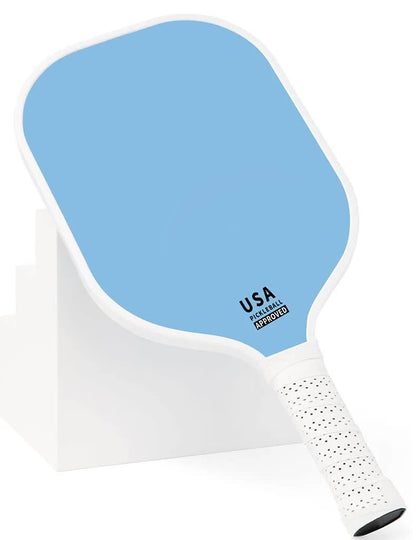 Blue Fiberglass Pickleball Paddle Set - 2 Minimalist Paddles, 4 Balls, and Carry Bag for Outdoor Play