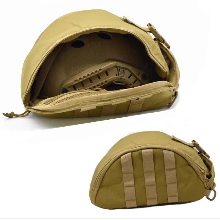 Grey Tactical Helmet Bag & Utility Pouch - Padded MOLLE Gear Storage Carrier