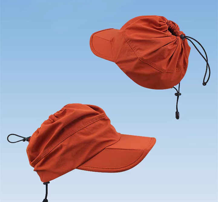 Black Summer Outdoor Quick Dry Sun Hat - Foldable Visor Cap - UV Protection - 55-58cm