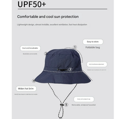 Pink 2pcs Waterproof Bucket Hat - Foldable Outdoor Sun Hat - 55-59cm - with Chinstrap