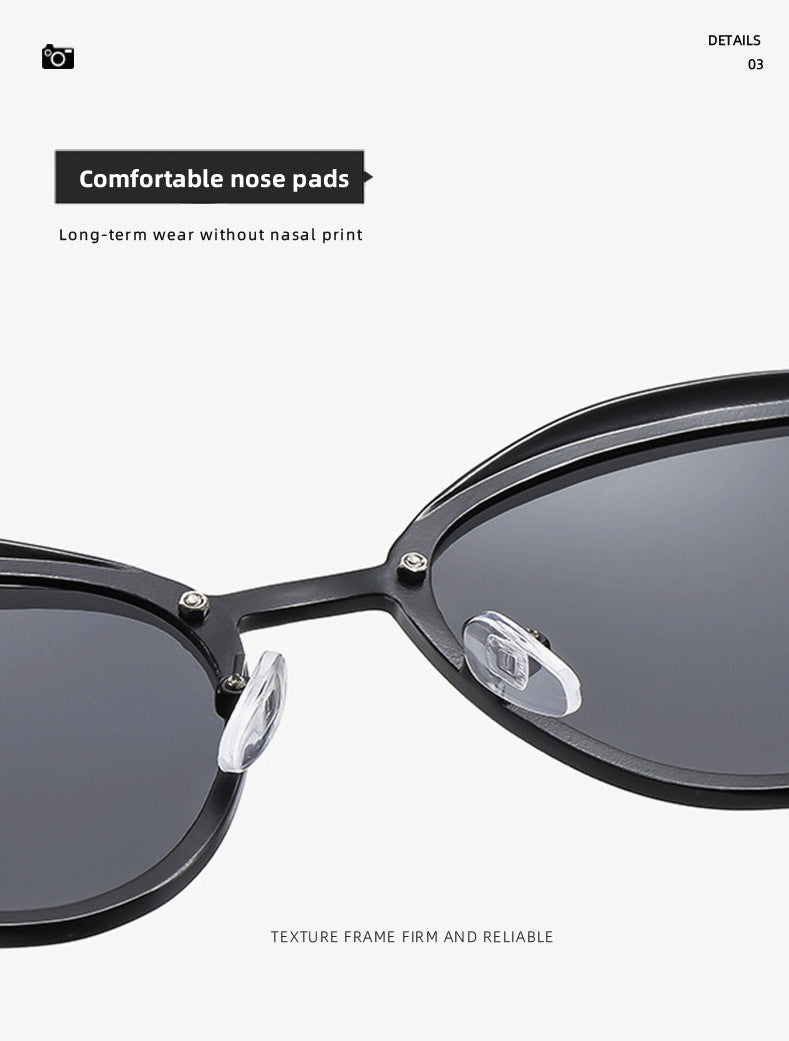 2-pcs Brown Elegant Women's Cat Eye Sunglasses - Anti-Glare, Lightweight Frame