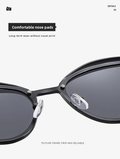 2-pcs Blue Elegant Women's Cat Eye Sunglasses - Anti-Glare, Lightweight Frame