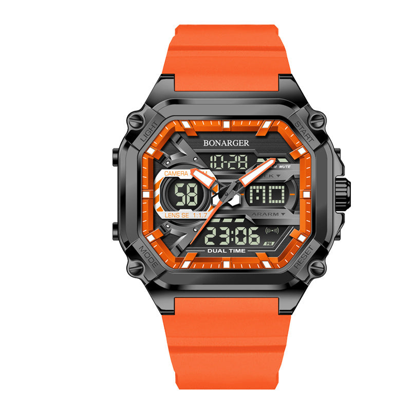 Orange Men's Dual Display Watch