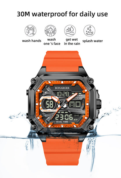 Black Men's Dual Display Watch