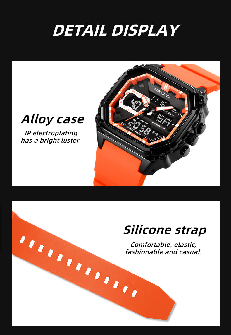 Black Men's Dual Display Watch