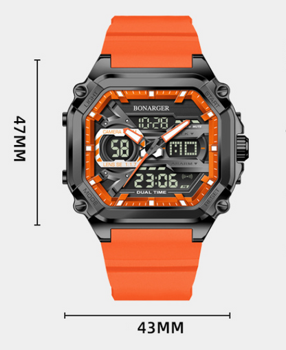 Green Men's Dual Display Watch