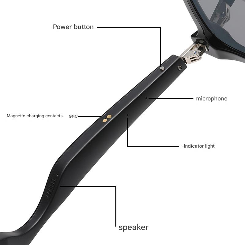 Black Fashion Bluetooth Music Sunglasses - UV Protection Eyewear with Speakers