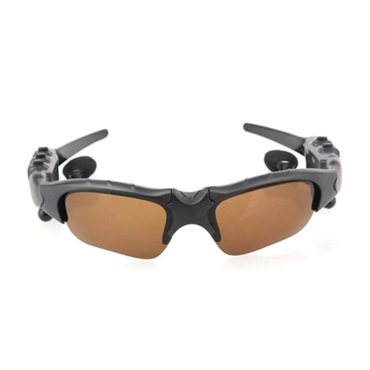 Brown Bluetooth Sunglasses with Wireless Earbuds for Music and Calls