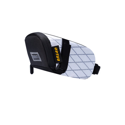 White And Black Water-Resistant Bicycle Saddle Bag