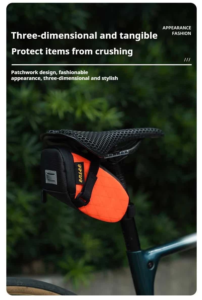 White And Black Water-Resistant Bicycle Saddle Bag