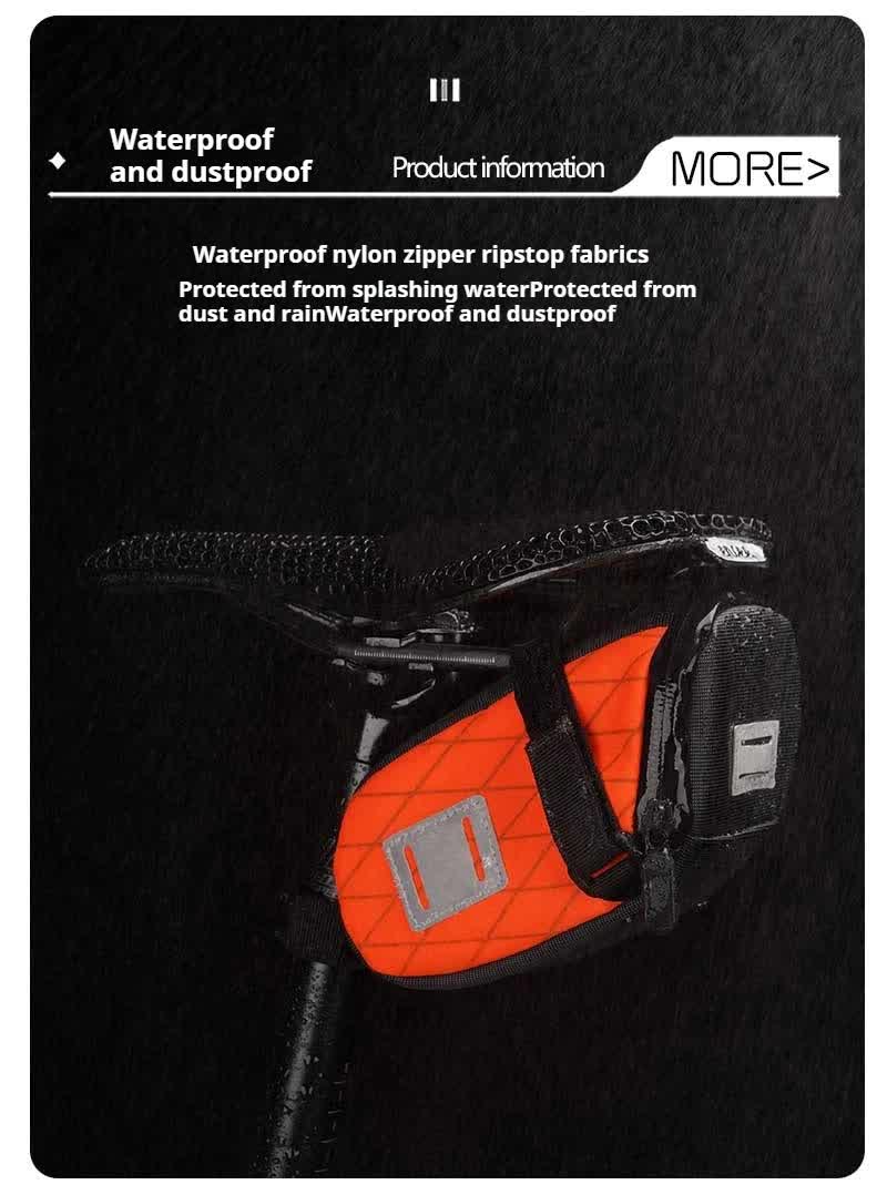 White And Black Water-Resistant Bicycle Saddle Bag