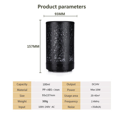 Khaki and Black Forest Design Iron Essential Oil Humidifier