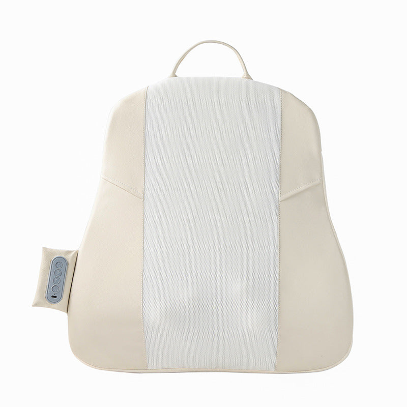 Beige Slim Wireless Shiatsu Back Massager Cushion