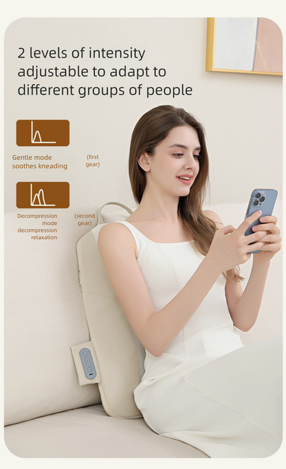 Grey Slim Wireless Shiatsu Back Massager Cushion