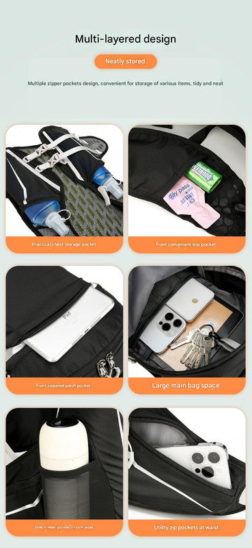 Black Lightweight 16L Outdoor Cycling & Hiking Backpack