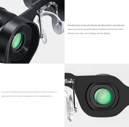10x Individual Binoculars 10x HD Fishing Binocular Glasses - Polarized Zoom for Float Watching