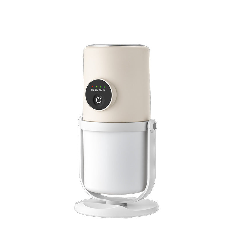 Beige + Base Portable Desktop Dual-Spray Humidifier with Air Purification