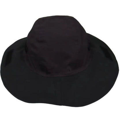 Dark Purple Autumn-Winter Waterproof Sun Hat with Fleece Lining and Wide Brim