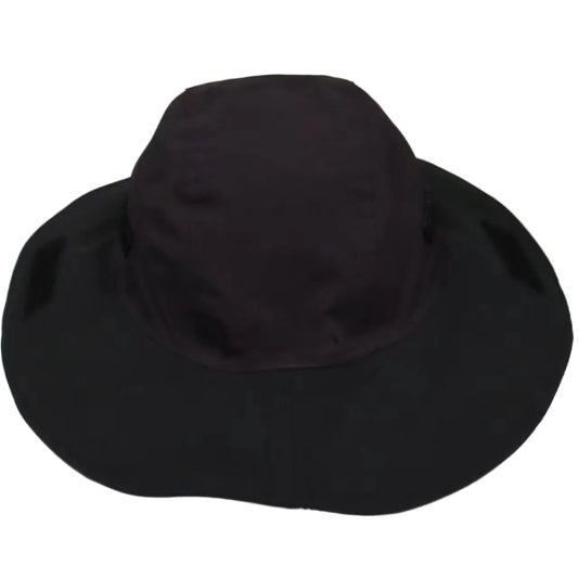 Dark Purple Autumn-Winter Waterproof Sun Hat with Fleece Lining and Wide Brim