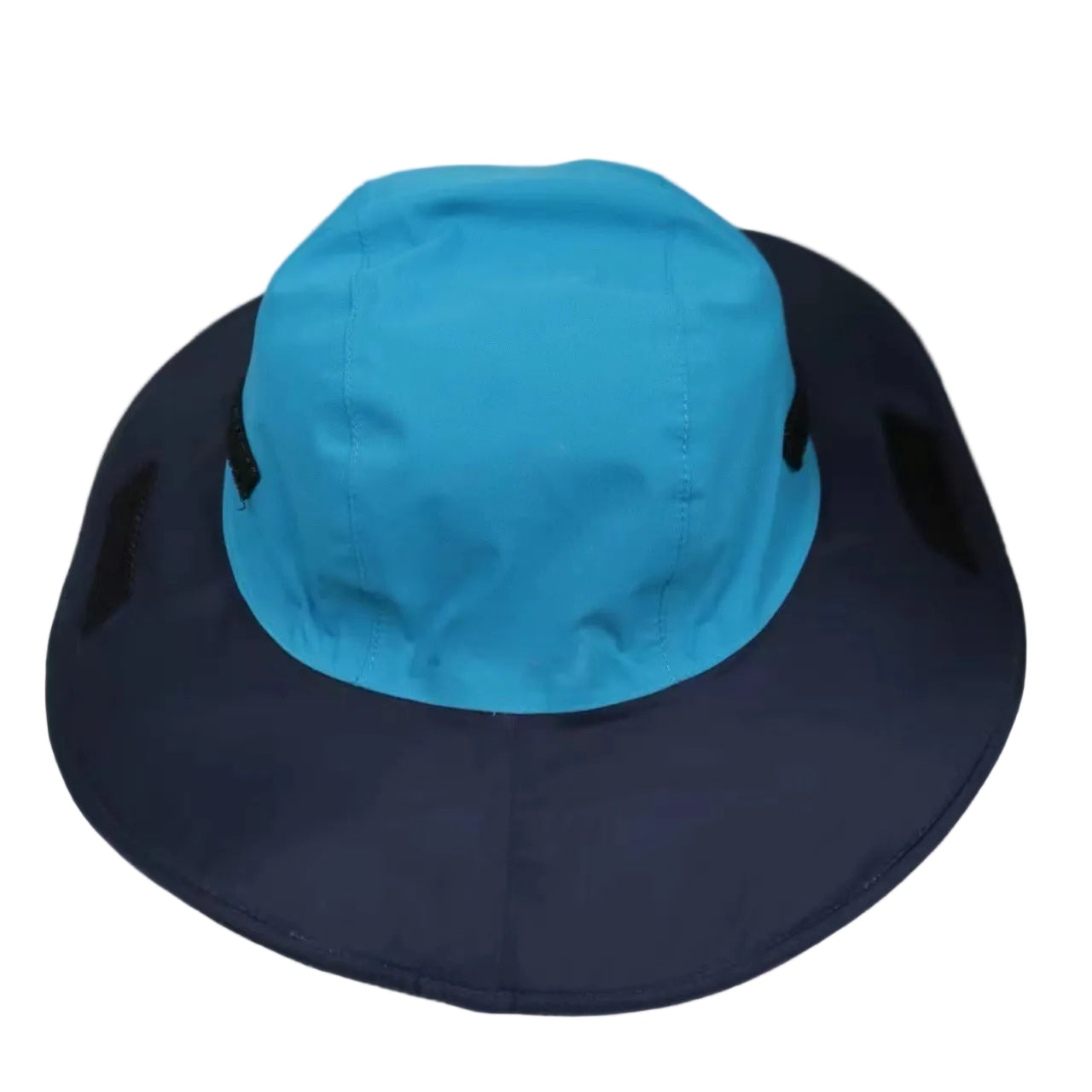 Light Blue Autumn-Winter Waterproof Sun Hat with Fleece Lining and Wide Brim
