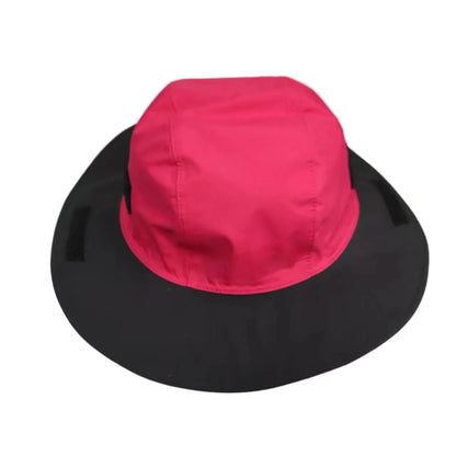 Rose Red Autumn-Winter Waterproof Sun Hat with Fleece Lining and Wide Brim