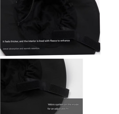 Rose Red Autumn-Winter Waterproof Sun Hat with Fleece Lining and Wide Brim