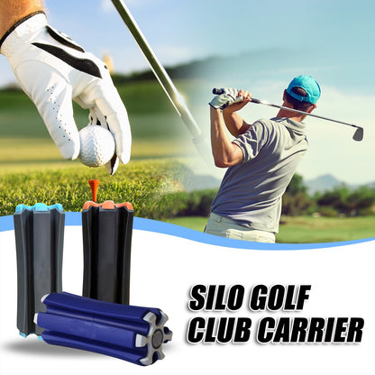 Portable Golf Club Carrier "SILO" - Holds 3 Clubs, Lightweight & Easy to Use(Gray blue)