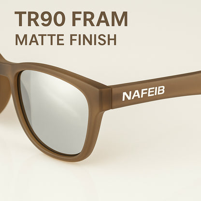 NAFEIB Polarized Sports Sunglasses - Lightweight TR90 Frame, UV400 Protection for Riding & Outdoor Activities(Transparent)