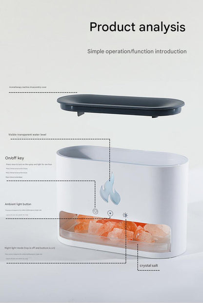 Himalayan Salt Stone Flame Aroma Diffuser & Humidifier