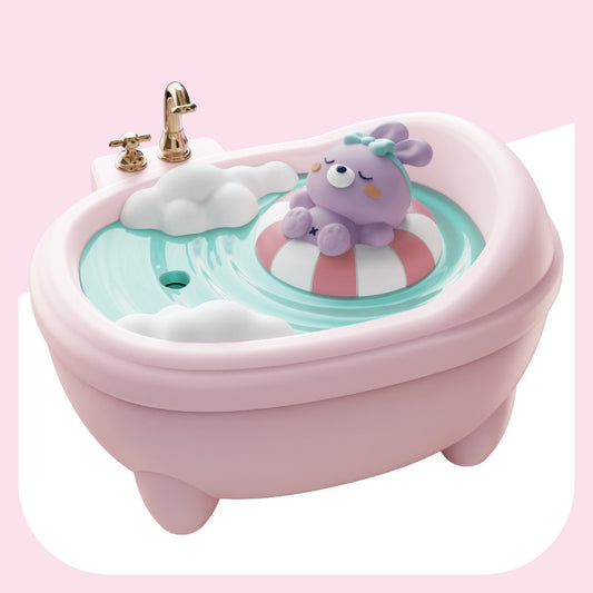 Adorable Bathtub Humidifier with Colorful Night Light (Pink)